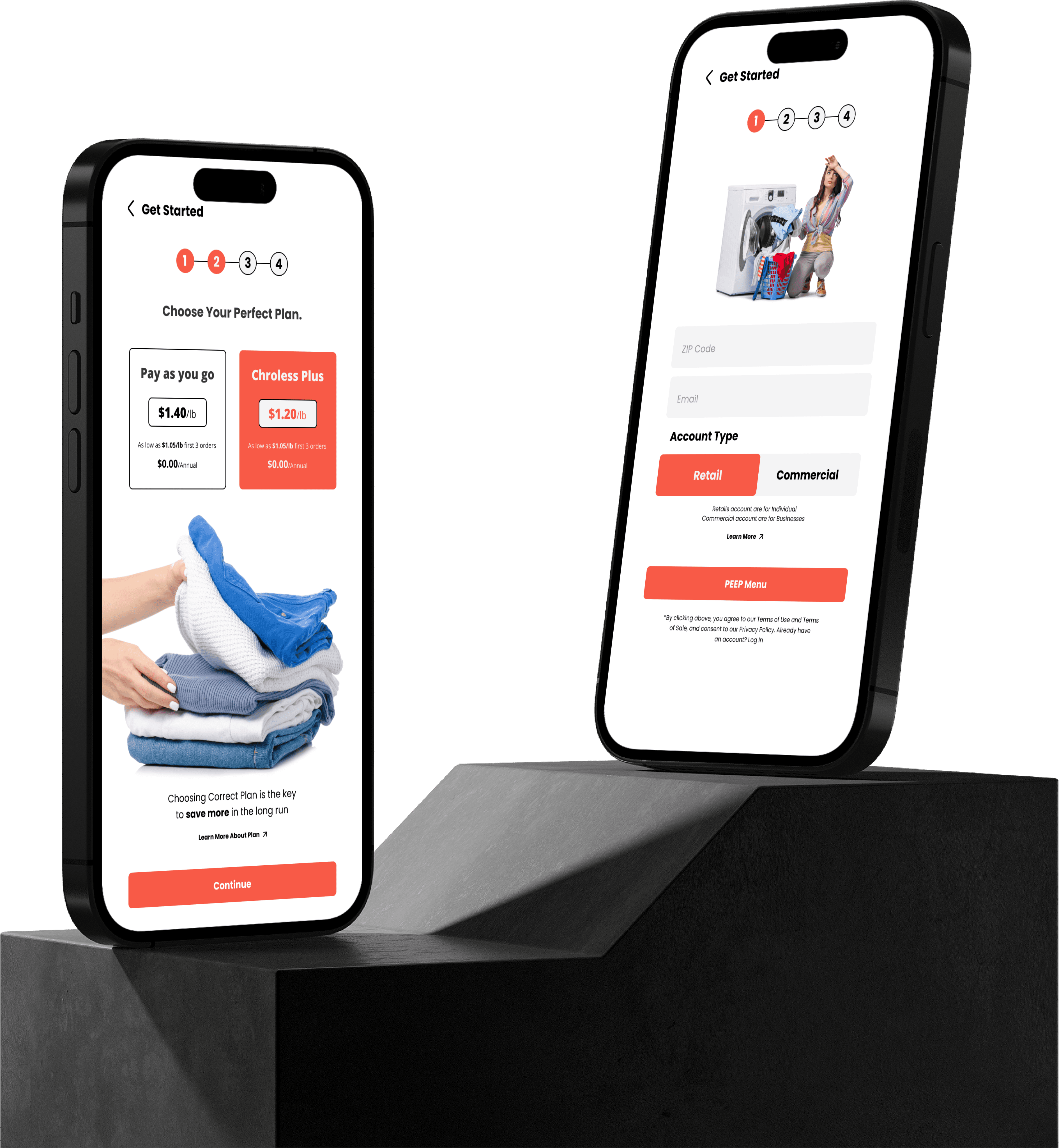 Mobile app interface screens